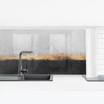 Micasia - Crédence adhésive - Abstract Golden Horizon Black And White Dimension HxL: 40cm x 140cm Matériel: Smart