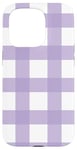 iPhone 15 Pro Purple White Checkered Plaid Flannel Gingham Pattern Checker Case