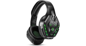 Casque de jeu pour xbox one, casque sans fil bluetooth pour la musique, casque de jeu filaire(vert)