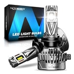 NOVSIGHT Ampoule H7 LED Voiture 30000LM 130W 800% Luminosité 6500K Blanche Puissante 1:1 Mini Design Lampes de Phares Remplacement pour Kit de Conversion Halogène Auto Moto