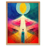 Into The Light Abstract Spiritual Painting Art Print Framed Poster Wall Decor 12x16 inch