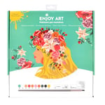 ENJOY ART Peinture par numéro acrylique sur carton toilé 30x30 cm, pour enfant et adulte, collection Flower Power - Sylvia
