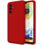 Tumundosmartphone Coque Silicone Liquide Ultra Douce pour Samsung Galaxy A04s Couleur Rouge