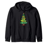 True Crime Christmas Tree Holiday Horror Blood Crime Scene Zip Hoodie