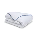 Bleu Câlin Couette Chaude Signature 220x240 cm pour Lit 2 Personnes, Édredon 350g/m², Couette en Microfibre Ultra Douce, Fabriquée en France, Blanc