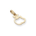 9ct Gold Bitten Apple Outline Charm Fruit Summer Eat Food Picnic