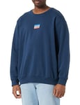 Levi's Men's Standard Graphic Crew Sweatshirt, Mini Sportswear - Dress Blues, S