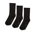 Calvin Klein Ck Womens 3 Pairs Bamboo Roll Top Cuff Black Socks Uk 4-7 Eu 37-41