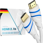 8K HDMI Cable, HDMI 2.1b, certified for maximum quality – 4m (48G, Ultra High Speed HDMI 2.1, 8K@60Hz & 4K@144Hz – for PC/PS5/Xbox Series, TV/projector, HDMI certificate, white) – CableDirect