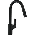 Mitigeur de Cuisine Noir Mat HANSGROHE Focus M41 - Pivotant - ComfortZone 240 - Douchette Extractible 2 Jets