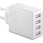 4-portars USB-laddare 30W - Vit