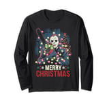 Merry Christmas Horror Fan Slasher 80s-Themed Long Sleeve T-Shirt