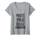 Womens One Piece Pirates Spread Disease World Government Poster V-Neck T-Shirt