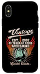 Coque pour iPhone X/XS 23e anniversaire 23 ans guitariste amateur de guitare né 2002