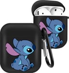 Coque souple en silicone pour Airpods 1/2 Motif dessin animé mignon pour Apple Airpod Air Pods 1ère et 2ème génération, personnages amusants et amusants pour filles, garçons, filles (bleu)