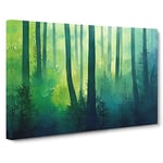 Miraculous Colourful Forest Canvas Wall Art Print Ready to Hang, Framed Picture for Living Room Bedroom Home Office Décor, 30x20 Inch (76x50 cm)