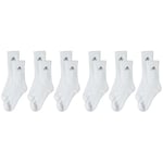 adidas Unisex Cushioned Sportswear 3 Pairs Crew Socks, White/Black, XS (Pack of 2)