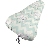 lucky-bonbon Reindeer Green Stripes Fashion Waterproof Keep Dry Bike Seat Cover The Perfect Bicycle Seat Cover Waterproof Sunscreen And Dustproof For All Bicycle Exercise.