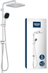 GROHE Vitalio Comfort 250, Colonne de Douche avec Inverseur Manuel, Douche de Tête 2 jets, Douchette Vitalio Comfort 110 2 jets, Economie d'Eau, Chromé, 26698001