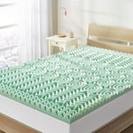 Mellow Surmatelas en Mousse à mémoire de Forme 5 Zones de 3,8 cm, Infusion d'aloe Vera apaisante, certifié CertiPUR-US, Grand lit