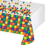 Creative Converting Block Party Anniversaire Nappe en Plastique, 137,2 x 259,1 cm