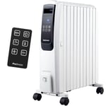 Pro Breeze Radiateur Numérique à Bain d’Huile 2500W, Mobile, Chauffage électrique 10 éléments, Minuteur Intégré, 4 Puissances de Chauffage, Thermostat, Télécommande