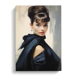 Audrey Hepburn Classicism Art No.2 Canvas Print for Living Room Bedroom Home Office Décor, Wall Art Picture Ready to Hang, 30x20 Inch (76x50 cm)