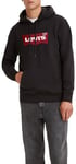 Levi's Men's Standard Graphic Sweatshirt Hoodie, Housemark Two Color Jet Black, XS