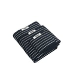 Tekla - Bath Sheet Sailor Stripes Black Stripes 100x150 - Handdukar och badlakan - Svart