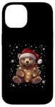 Coque pour iPhone 14 Ours de Noël Lumières de Noël Père Noël Ours en peluche Noël