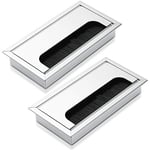 Bolatus Passe Cable Bureau 160 x 80 mm – Lot de 2 passages de Cache Cable Bureau - en Aluminium, Organisateur de Gestion des câbles pour la Maison et Le Bureau