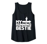 Womens My Running Bestie - Funny Friends Set 1/2 pointing right Tank Top