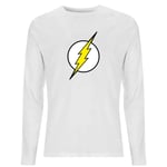 DC Justice League Core Flash Logo Unisex Long Sleeve T-Shirt - White - XL - White