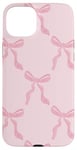 Coque pour iPhone 15 Plus Coquette rose motif nœuds en ruban doux pour fille