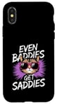 Coque pour iPhone X/XS Even Baddies Get Saddies Cat Confident Girl Trendy Citation