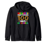 Bee Teacher Kids We Buzzed Right Through 100 Days Of School Zip Hoodie