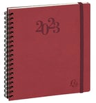 Exacompta - 183427E - Agenda de bureau Eurotime 18S spiralé Swan - 15 x 17 cm - Semainier Janvier à décembre 2025 - Coloris bordeaux