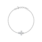 LIVE DIAMOND Bracelet Femme, en Or blanc 375, Diamant Lab Grown - LD01423