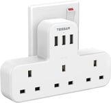 Plug  Adapter ,    Extension  Plug  with  3  USB  Socket ,  3  Way  Plug  Adapte