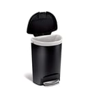 Kitchen Pedal Bin with Lid Lock, Silent Soft Close Lid, Strong Steel Pedal 50L