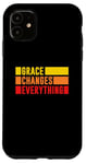 iPhone 11 Grace Changes Everything - Jesus Christian God Faith Stripes Case