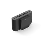 Belkin Hub 4 ports USB (câble intégré de 2 m, 2 ports USB-C et 2 ports USB-A, adaptateur secteur USB 30 W, recharge rapide pour iPhone 14 et Samsung Galaxy S23, design écoresponsable et clip amovible)