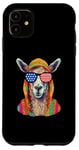 Coque pour iPhone 11 Motif lama mignon pour les amoureux des lamas des États-Unis pour homme et femme