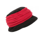 Beret Bonnet Femme Rouge et Noir Chapeau Polaire Déperlante Hiver Lylya-Taille