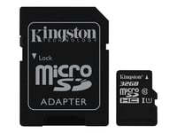 Kingston Canvas Select - Carte mémoire flash (adaptateur microSDHC - SD inclus(e)) - 32 Go - UHS Class 1 / Class10 - microSDHC UHS-I