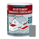 Peinture d'étanchéité imperméabilisante pour terrasse circulable, balcons, sols extérieurs, 2L5 Gris