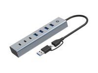 CONCEPTRONIC USB-Hub 7-Port 3.0 ->7x3.0  5Gbps m.Netzteil gr