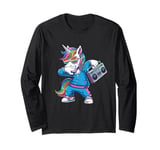 Unicorn in the 80s with Cassette Recorder Long Sleeve T-Shirt