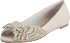 Buffalo London 210-5228 NUBUCK RAFFIA WHITE 09 117221, Ballerines femme - Blanc-TR-SW27, 41 EU