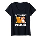 Womens Veterinarian Cute Dog And Cat Veterinary Medicine V-Neck T-Shirt